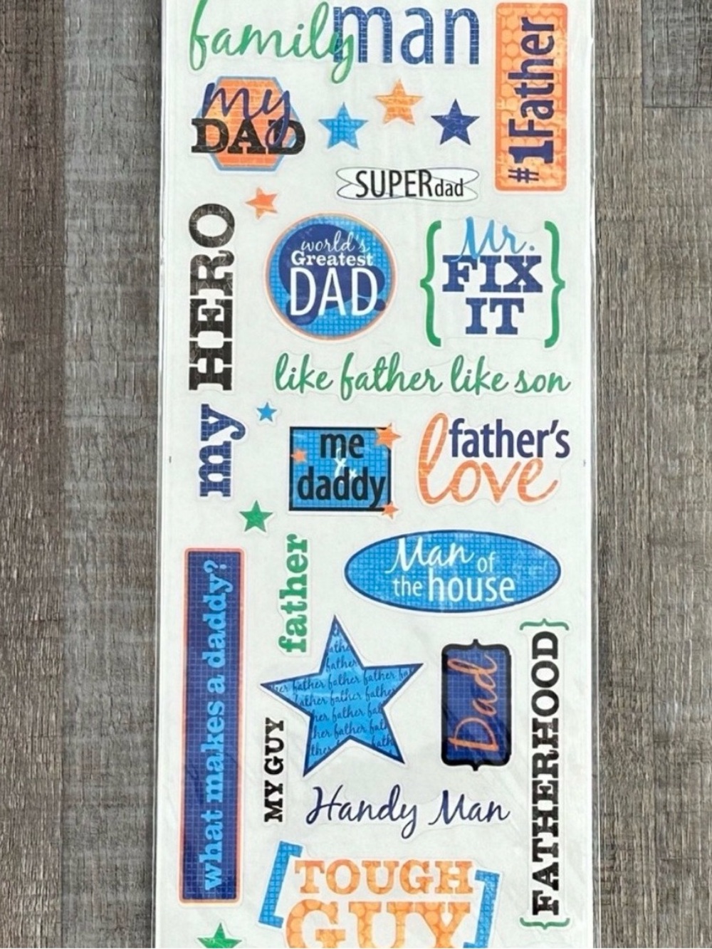 💞 New Family Man Father Dad Scrapbook Craft Stickers